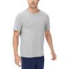 imageWiWi Mens TShirts Classic Soft Tee Viscose from Bamboo Loungewear Lightweight Short Sleeves Pajama Sleep Shirt SXXLAlight Heather Grey