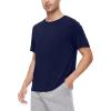 imageWiWi Mens TShirts Classic Soft Tee Viscose from Bamboo Loungewear Lightweight Short Sleeves Pajama Sleep Shirt SXXLAnavy
