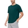 imageWiWi Mens TShirts Classic Soft Tee Viscose from Bamboo Loungewear Lightweight Short Sleeves Pajama Sleep Shirt SXXLApeacock Green