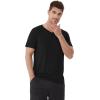imageWiWi Mens TShirts Classic Soft Tee Viscose from Bamboo Loungewear Lightweight Short Sleeves Pajama Sleep Shirt SXXLBblack