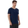 imageWiWi Mens TShirts Classic Soft Tee Viscose from Bamboo Loungewear Lightweight Short Sleeves Pajama Sleep Shirt SXXLBdark Navy