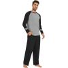 imageWiWi Mens Viscose from Bamboo Pajama Sets Long Sleeve Top and Pants Sleepwear Comfy Lightweight Loungewear Set SXXLAblack