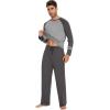 imageWiWi Mens Viscose from Bamboo Pajama Sets Long Sleeve Top and Pants Sleepwear Comfy Lightweight Loungewear Set SXXLAcharcoal Grey