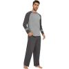 imageWiWi Mens Viscose from Bamboo Pajama Sets Long Sleeve Top and Pants Sleepwear Comfy Lightweight Loungewear Set SXXLAcharcoal Grey