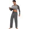 imageWiWi Mens Viscose from Bamboo Pajama Sets Long Sleeve Top and Pants Sleepwear Comfy Lightweight Loungewear Set SXXLAdark Heather Grey