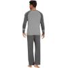 imageWiWi Mens Viscose from Bamboo Pajama Sets Long Sleeve Top and Pants Sleepwear Comfy Lightweight Loungewear Set SXXLAdark Heather Grey