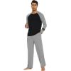 imageWiWi Mens Viscose from Bamboo Pajama Sets Long Sleeve Top and Pants Sleepwear Comfy Lightweight Loungewear Set SXXLAheather Grey