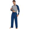 imageWiWi Mens Viscose from Bamboo Pajama Sets Long Sleeve Top and Pants Sleepwear Comfy Lightweight Loungewear Set SXXLAink Blue