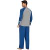 imageWiWi Mens Viscose from Bamboo Pajama Sets Long Sleeve Top and Pants Sleepwear Comfy Lightweight Loungewear Set SXXLAprussian Blue