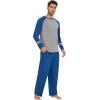imageWiWi Mens Viscose from Bamboo Pajama Sets Long Sleeve Top and Pants Sleepwear Comfy Lightweight Loungewear Set SXXLAprussian Blue