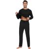 imageWiWi Mens Viscose from Bamboo Pajama Sets Long Sleeve Top and Pants Sleepwear Comfy Lightweight Loungewear Set SXXLBblack