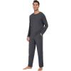 imageWiWi Mens Viscose from Bamboo Pajama Sets Long Sleeve Top and Pants Sleepwear Comfy Lightweight Loungewear Set SXXLBcharcoal