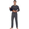 imageWiWi Mens Viscose from Bamboo Pajama Sets Long Sleeve Top and Pants Sleepwear Comfy Lightweight Loungewear Set SXXLBcharcoal