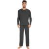 imageWiWi Mens Viscose from Bamboo Pajama Sets Long Sleeve Top and Pants Sleepwear Comfy Lightweight Loungewear Set SXXLBcharcoal Heather