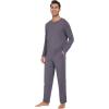 imageWiWi Mens Viscose from Bamboo Pajama Sets Long Sleeve Top and Pants Sleepwear Comfy Lightweight Loungewear Set SXXLBdark Grey