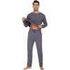 imageWiWi Mens Viscose from Bamboo Pajama Sets Long Sleeve Top and Pants Sleepwear Comfy Lightweight Loungewear Set SXXLBdark Grey