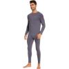 imageWiWi Thermal Underwear for Men Bamboo Viscose Long Johns Set Soft Warm Base Layer Lightweight Top and Bottom Sets SXXLAdark Grey