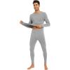 imageWiWi Thermal Underwear for Men Bamboo Viscose Long Johns Set Soft Warm Base Layer Lightweight Top and Bottom Sets SXXLAheather Grey