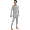 imageWiWi Thermal Underwear for Men Bamboo Viscose Long Johns Set Soft Warm Base Layer Lightweight Top and Bottom Sets SXXLAheather Grey