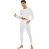 imageWiWi Thermal Underwear for Men Bamboo Viscose Long Johns Set Soft Warm Base Layer Lightweight Top and Bottom Sets SXXLApure White