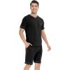 imageWiWi Viscose from Bamboo Loose Comfy Pajamas Set for Men Soft Summer Short Sleeve Sleepwear SXXLBlack