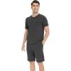 imageWiWi Viscose from Bamboo Loose Comfy Pajamas Set for Men Soft Summer Short Sleeve Sleepwear SXXLCharcoal Heather