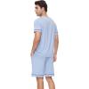 imageWiWi Viscose from Bamboo Loose Comfy Pajamas Set for Men Soft Summer Short Sleeve Sleepwear SXXLIce Blue