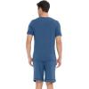 imageWiWi Viscose from Bamboo Loose Comfy Pajamas Set for Men Soft Summer Short Sleeve Sleepwear SXXLPrussian Blue
