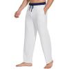 imageWiWi Viscose from Bamboo Mens Pajama Pants Soft Lounge Bottoms Sweatpants Sleep Pant Drawstring with Pockets SXXLRaw WhiteNavy