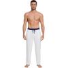 imageWiWi Viscose from Bamboo Mens Pajama Pants Soft Lounge Bottoms Sweatpants Sleep Pant Drawstring with Pockets SXXLRaw WhiteNavy
