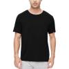 imageWiWi Mens TShirts Classic Soft Tee Viscose from Bamboo Loungewear Lightweight Short Sleeves Pajama Sleep Shirt SXXLAblack