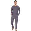 imageWiWi Mens Viscose from Bamboo Pajama Sets Long Sleeve Top and Pants Sleepwear Comfy Lightweight Loungewear Set SXXLBdark Grey