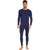 imageWiWi Thermal Underwear for Men Bamboo Viscose Long Johns Set Soft Warm Base Layer Lightweight Top and Bottom Sets SXXLAnavy