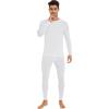 imageWiWi Thermal Underwear for Men Bamboo Viscose Long Johns Set Soft Warm Base Layer Lightweight Top and Bottom Sets SXXLApure White