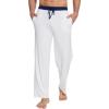 imageWiWi Viscose from Bamboo Mens Pajama Pants Soft Lounge Bottoms Sweatpants Sleep Pant Drawstring with Pockets SXXLRaw WhiteNavy