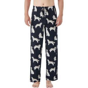 imageWiWi Mens Pajama Pants Soft Lounge Bottoms Sweatpants Button Fly Sleep Pjs Pant with Pockets Viscose from Bamboo SXXLDog