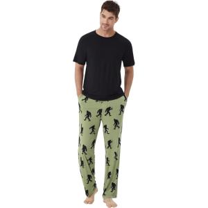 imageWiWi Mens Short Sleeve Pajamas Set Sleepwear Casual Soft Sleep Sets with Pockets Loungewear Viscose from Bamboo SXXLAchimpanzees