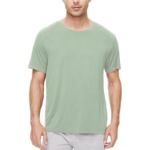 imageWiWi Mens TShirts Classic Soft Tee Viscose from Bamboo Loungewear Lightweight Short Sleeves Pajama Sleep Shirt SXXLAcameo Green