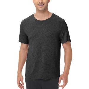 imageWiWi Mens TShirts Classic Soft Tee Viscose from Bamboo Loungewear Lightweight Short Sleeves Pajama Sleep Shirt SXXLAcharcoal Heather