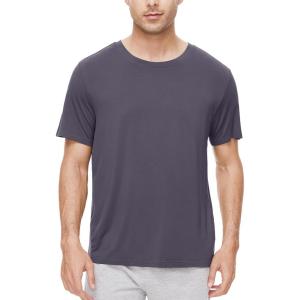 imageWiWi Mens TShirts Classic Soft Tee Viscose from Bamboo Loungewear Lightweight Short Sleeves Pajama Sleep Shirt SXXLAdark Grey