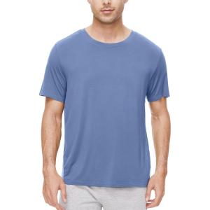 imageWiWi Mens TShirts Classic Soft Tee Viscose from Bamboo Loungewear Lightweight Short Sleeves Pajama Sleep Shirt SXXLAfog Blue