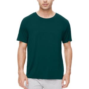 imageWiWi Mens TShirts Classic Soft Tee Viscose from Bamboo Loungewear Lightweight Short Sleeves Pajama Sleep Shirt SXXLApeacock Green