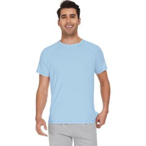 imageWiWi Mens Viscose from Bamboo TShirts Classic Soft Tee Soft Lightweight Short Sleeve SXXLPale Blue