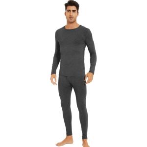 imageWiWi Thermal Underwear for Men Bamboo Viscose Long Johns Set Soft Warm Base Layer Lightweight Top and Bottom Sets SXXLAcharcoal Heather