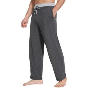 imageWiWi Viscose from Bamboo Mens Pajama Pants Soft Lounge Bottoms Sweatpants Sleep Pant Drawstring with Pockets SXXLDark Heather GreyLight Heather Grey