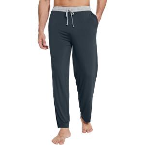 imageWiWi Viscose from Bamboo Mens Pajama Pants Soft Lounge Bottoms Sweatpants Sleep Pant Drawstring with Pockets SXXLMidnight BlueLight Heather Grey
