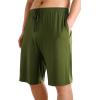 imageWiWi Mens Bamboo Viscose Pajama Shorts Lightweight Lounge Bottoms Soft Knit Sleep Short Pants Loungewear with Pockets S3XAarmy Green