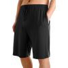 imageWiWi Mens Bamboo Viscose Pajama Shorts Lightweight Lounge Bottoms Soft Knit Sleep Short Pants Loungewear with Pockets S3XAblack