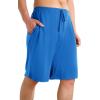 imageWiWi Mens Bamboo Viscose Pajama Shorts Lightweight Lounge Bottoms Soft Knit Sleep Short Pants Loungewear with Pockets S3XAbright Blue