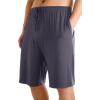imageWiWi Mens Bamboo Viscose Pajama Shorts Lightweight Lounge Bottoms Soft Knit Sleep Short Pants Loungewear with Pockets S3XAdark Grey